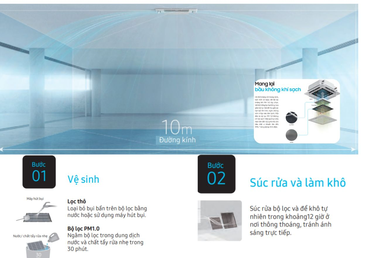 Thi công máy lạnh âm trần Samsung – Chuẩn kỹ thuật