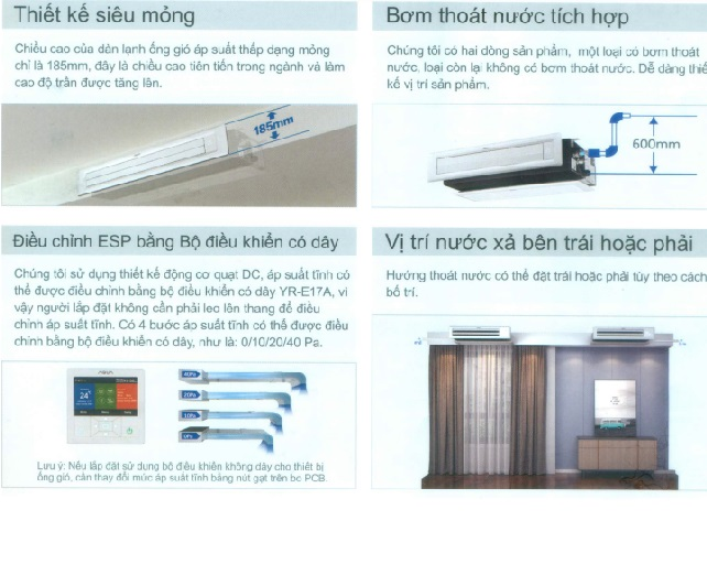 Máy lạnh giấu trần ống gió Aqua – Tiết kiệm điện, vận hành êm ái