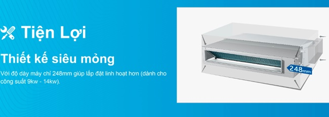 Máy lạnh giấu trần ống gió Aqua cho biệt thự, khách sạn