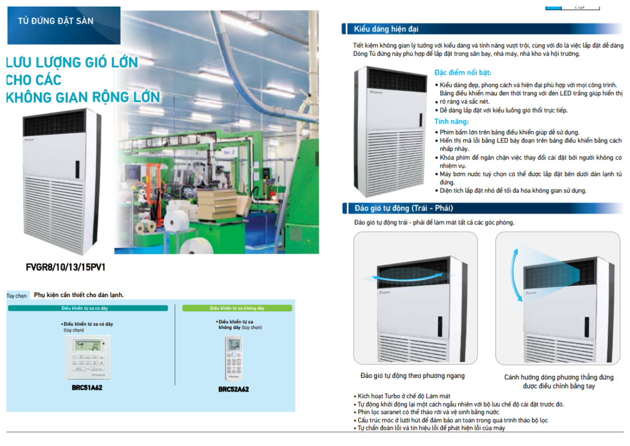 Máy lạnh tủ đứng Daikin công suất lớn inverter – Tiết kiệm điện đến 50%